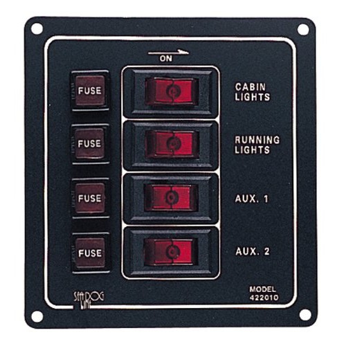 Fused 4 Way Vertical Switch Panel - 422010