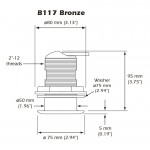 Raymarine B117 Bronze Low Profile Dual Freq Transducer - E66014
