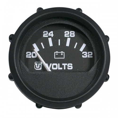 Uflex Volt Meter 20-32v DC Gauge 52mm 24v - Black - 47233 Uflex Volt Meter 20-32v DC Gauge 52mm 24v - Black - 47233